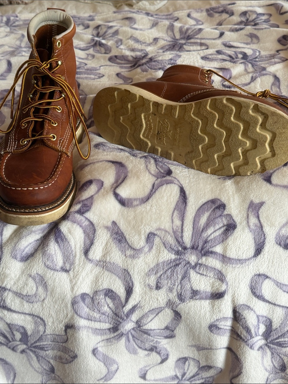 Made in USA Brown Leather Work Boot — Moc Toe - Picture 7 of 16